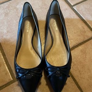 Coach Black Leather Flats